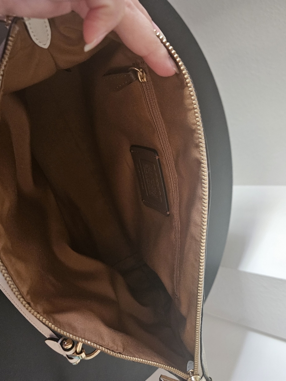 Coach Beige/Chalk Signature Tote with Gold Hardware - Picture 9 of 16